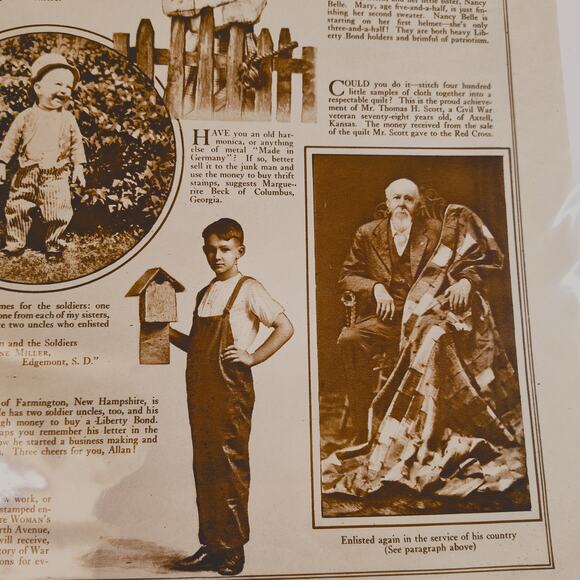 1918 "None Too Young - None Too Old" Original WWI‎ Sepia Tone Photo Article Page - Picture 9 of 16